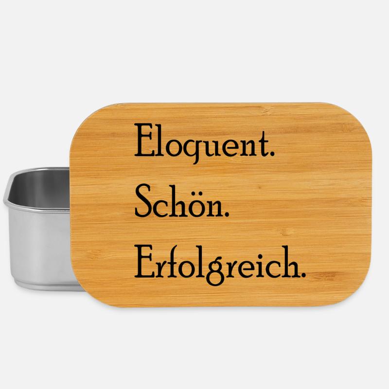 Eloquent. Schön. Erfolgreich. Statement Spruch - Lunch Box - Silber
