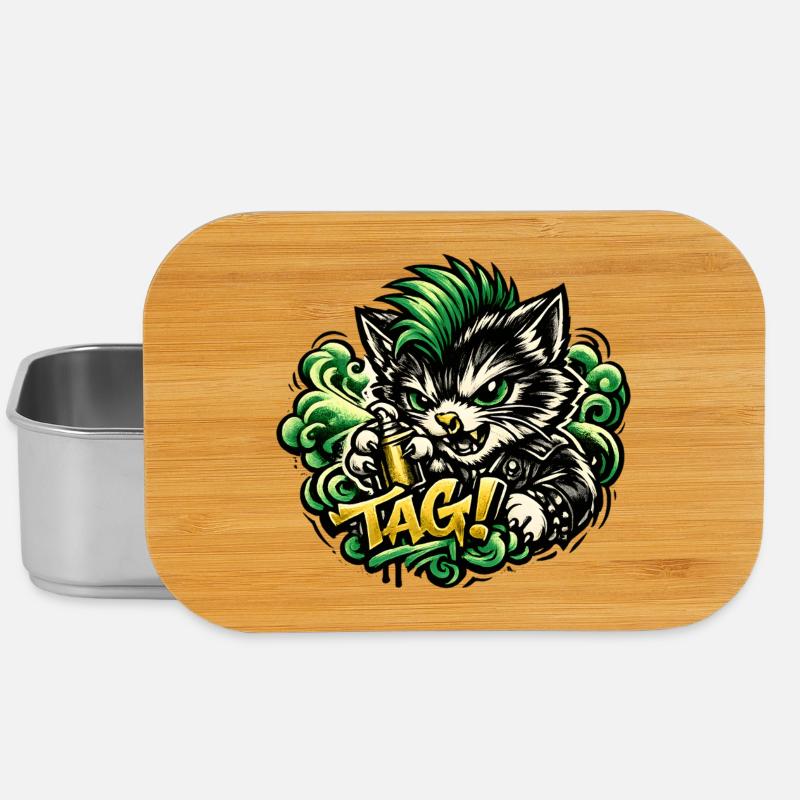 Aggressives Katzen Graffiti - Lunch Box - Silber