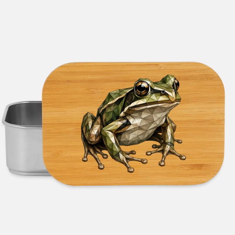Art géométrique de polygones de grenouilles - Boîte à goûter - argent