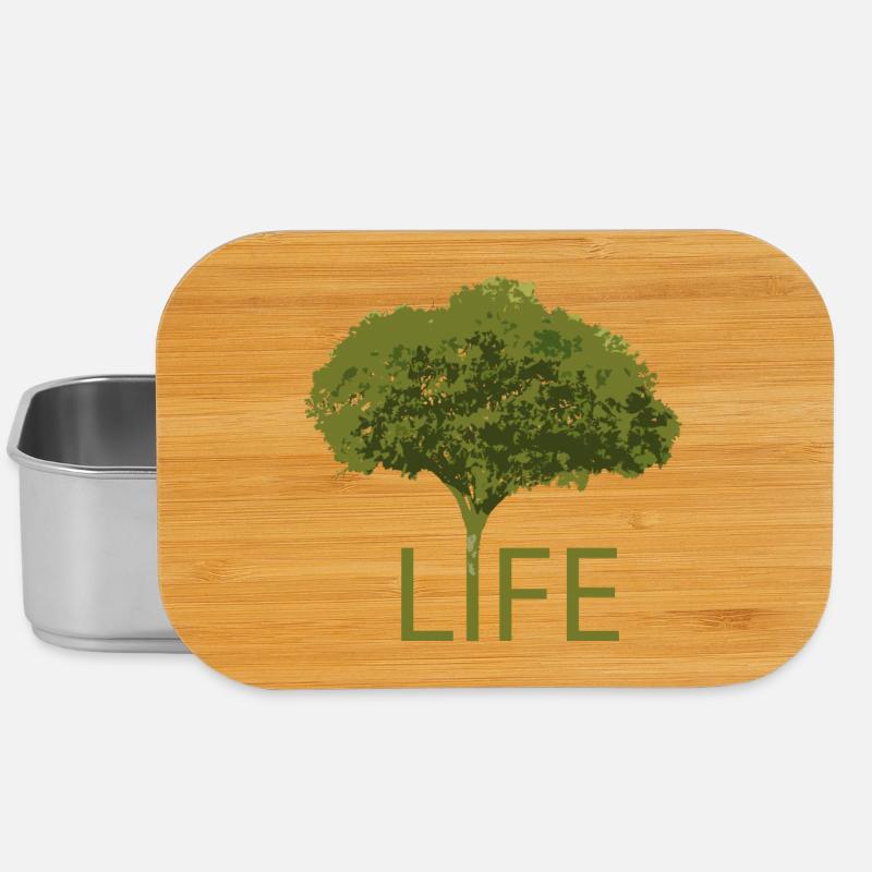 Arbre et Vie – Silhouette Verte - Boîte à goûter - argent