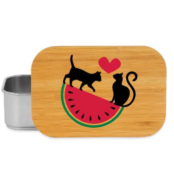Melon Cat Love - Lunch Box - Silber - Vorne