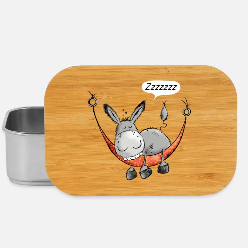 Sleeping Donkey - Âne - Comique - Dessin animé - Boîte à goûter - argent