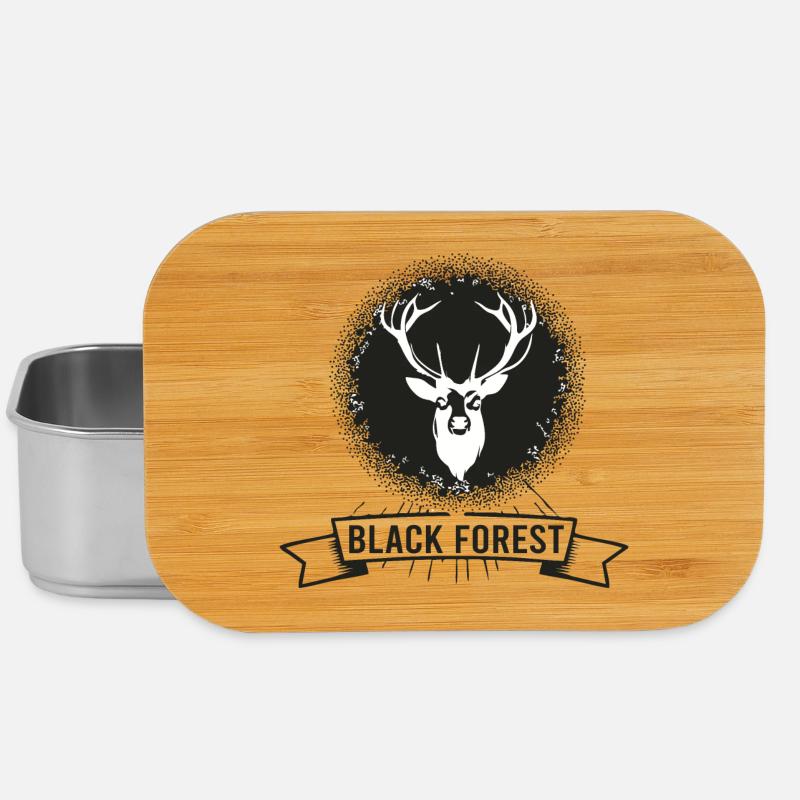 Motif Cerf Forêt Sombre - Boîte à goûter - argent