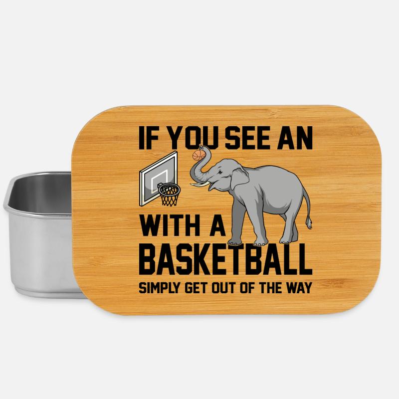 Si vous voyez un éléphant avec un ballon de basket disant - Boîte à goûter - argent