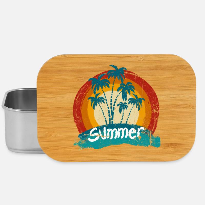 Sunset Palm Summer Vibes - Lunch Box - Silber