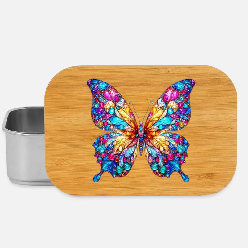 Schmetterling - Lunch Box - Silber
