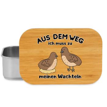 Aus dem Weg Wachteln - Lustiges Vogel Design - Lunch Box - Silber - Vorne