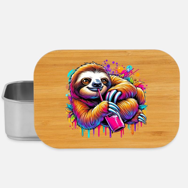 Faultier - Lunch Box - Silber