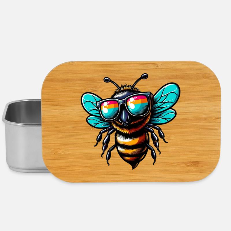 Biene mit Sonnenbrille - Lunch Box - Silber