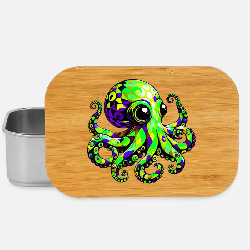 Krake - Lunch Box - Silber