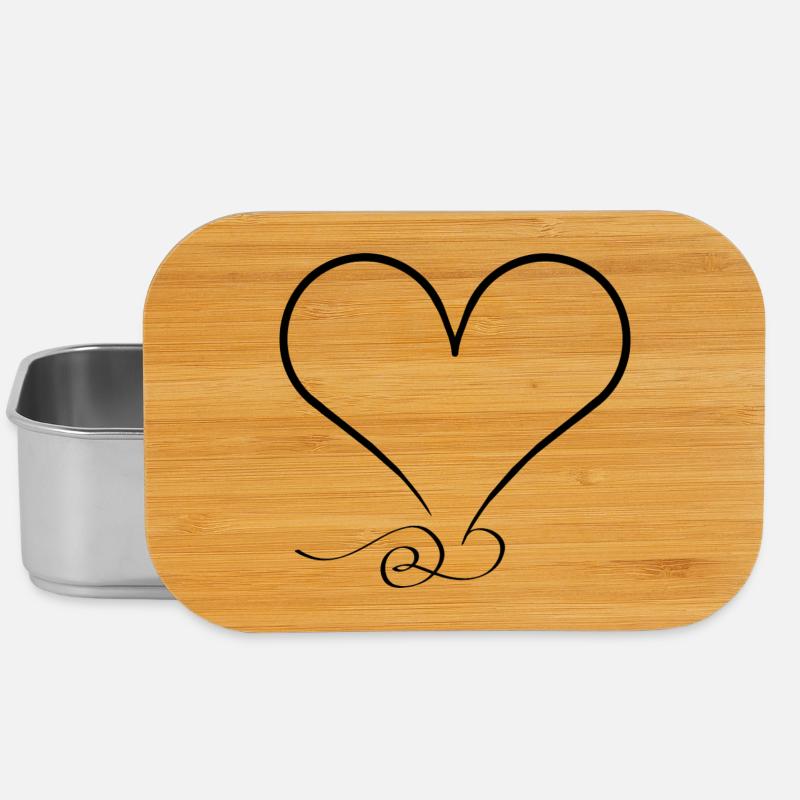 Verschnörkeltes Herz–minimalistisch & einzigartig - Lunch Box - Silber