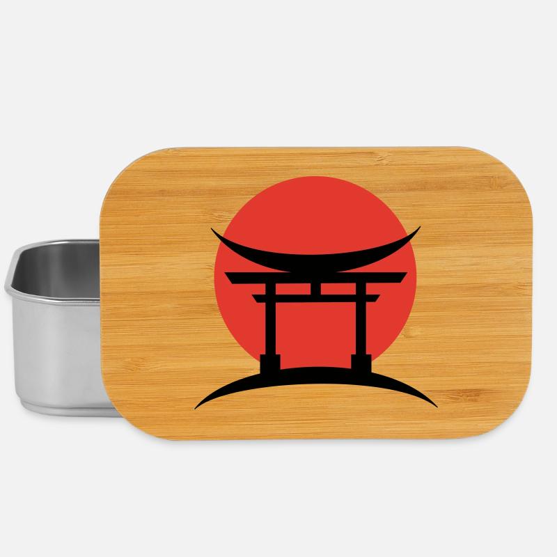 Abstrakter Farbverlauf Japanisch Torii - Lunch Box - Silber