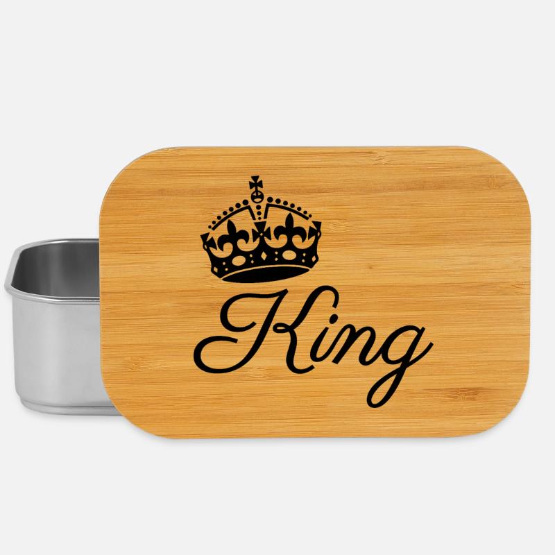 Royal Crown with King Text Design - Lunch Box - silver
