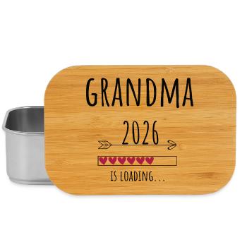 Grandma to be 2026 Gift Pregnancy - Lunch Box - silver - Front