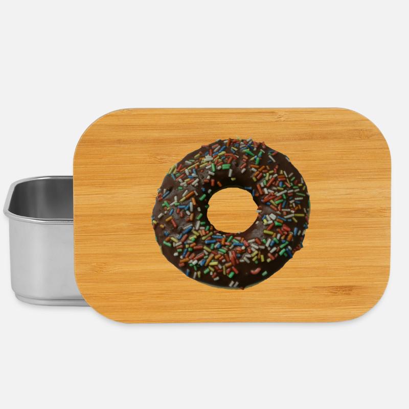 Chocolate donut with colorful sprinkles - Lunch Box - silver