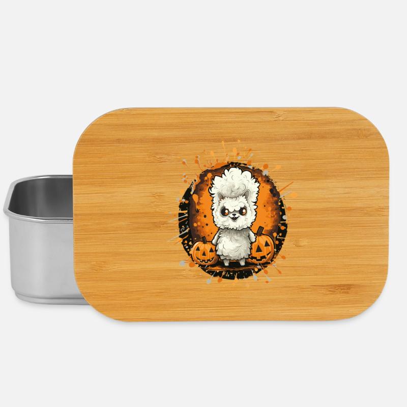 Lama Halloween Comic - Lunch Box - Silber