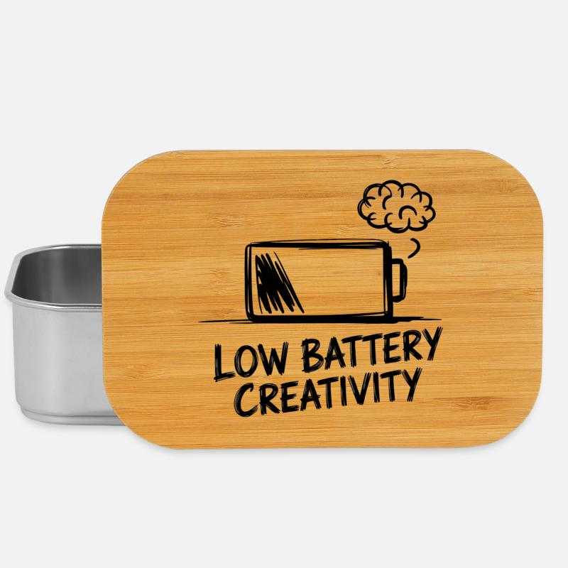 Low Battery Creativity – Akku leer, Ideen weg - Lunch Box - Silber