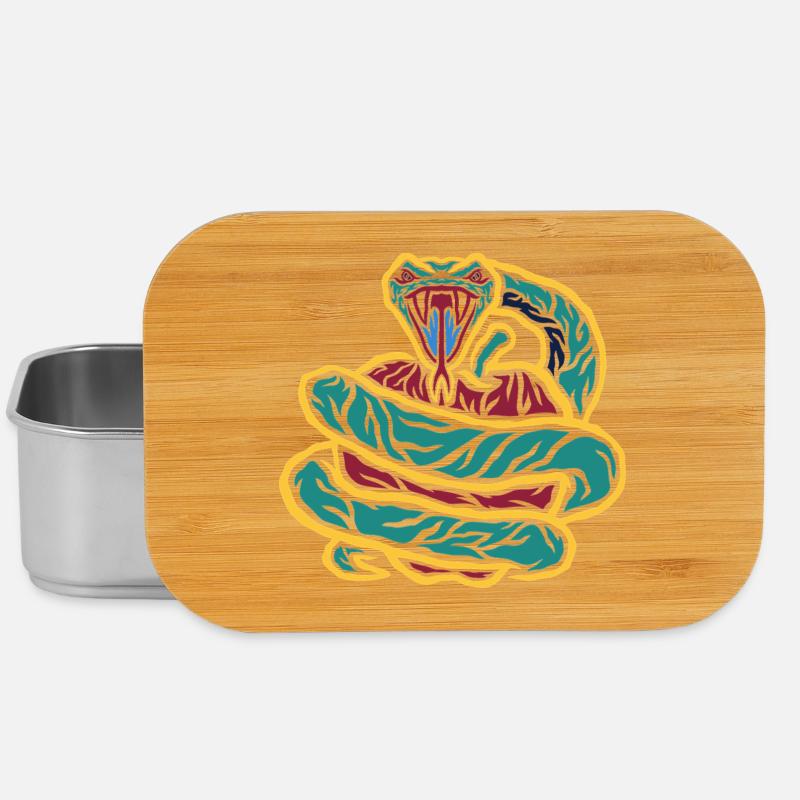 Curled Snake Neon - Lunch Box - silver
