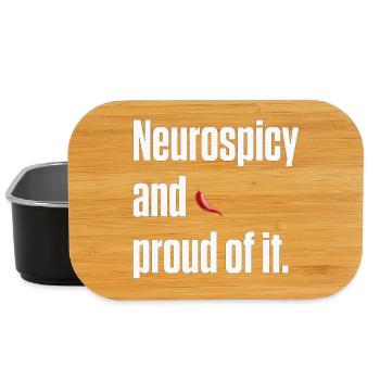 Neurospicy and Proud Neurodivergent Gift - Lunch Box - black - Front