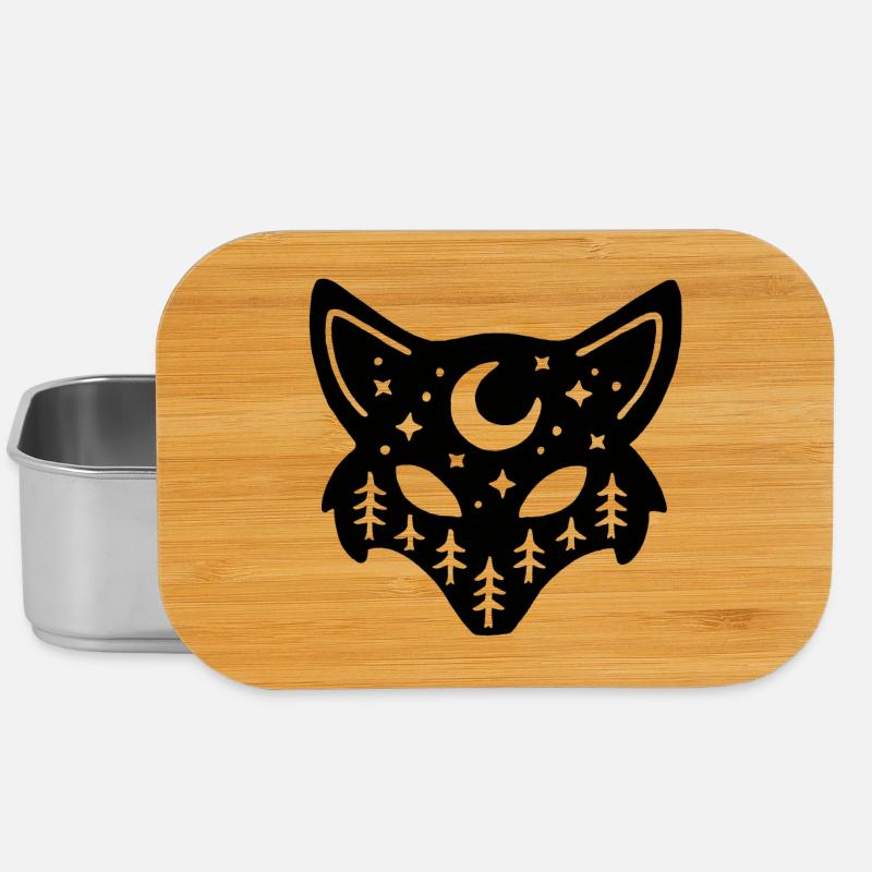 Renard noir totem de la nature - Boîte à goûter - argent