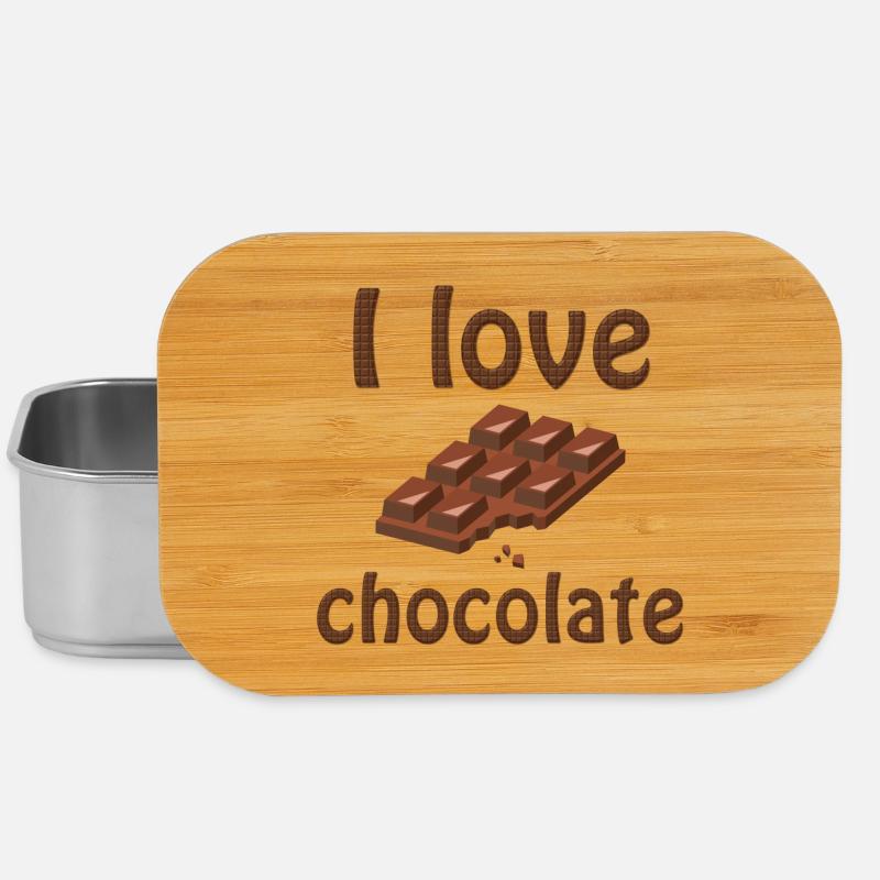 i love chocolate, j'aime le chocolat - Boîte à goûter - argent