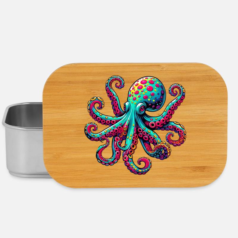Krake - Lunch Box - Silber