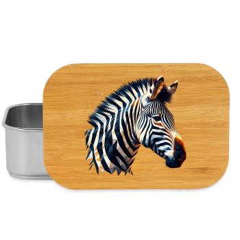 Polygonales Zebra - Lunch Box - Silber - Vorne