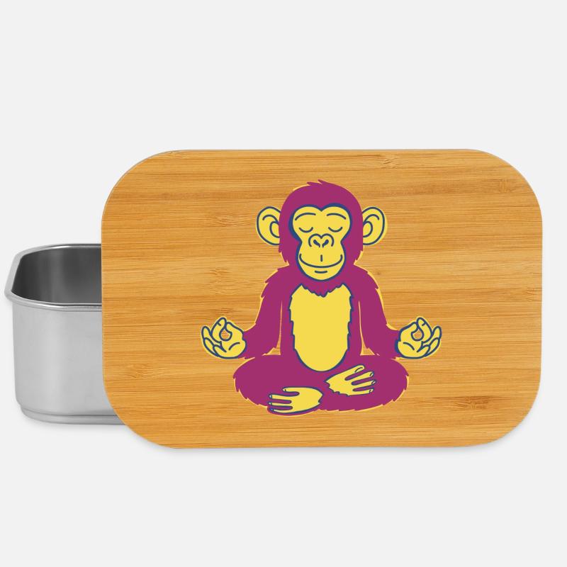 Yoga Affe - Lunch Box - Silber