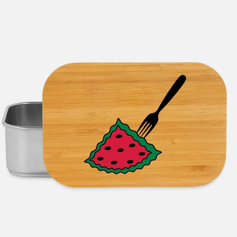 Melon with fork - Lunch Box - silver