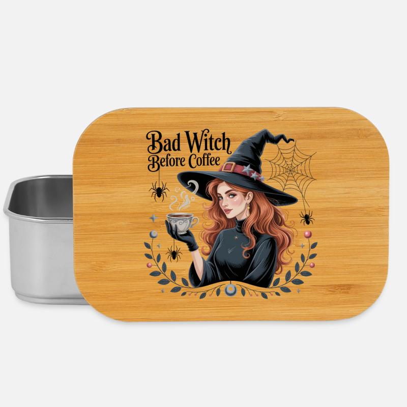 Böse Hexe vor dem Kaffee, Bad Witch Before Coffee - Lunch Box - Silber