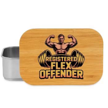 Registered Flex Offender - Funny Gym Tshirt - Lunch Box - Silber - Vorne