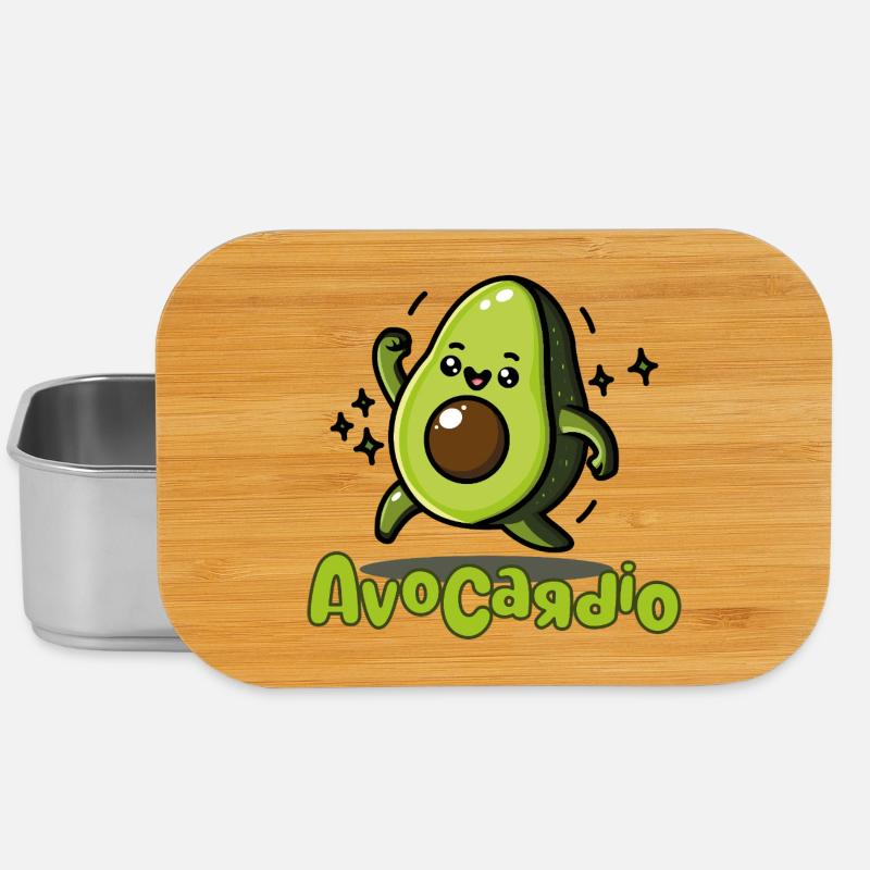 AvoCadío Avocado Cartoon - Lunch Box - silver