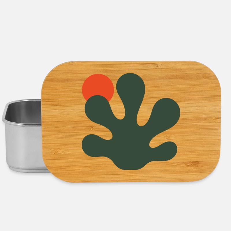 Abstract Green Splash with Orange Accent - Lunch Box - silver