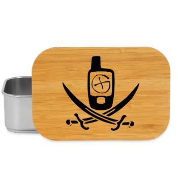 Geocaching Piratenflagge - Lunch Box - Silber - Vorne