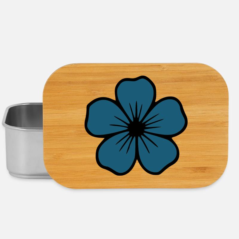 Fleur d’Hibiscus Fleur Fleur Bleu Foncé - Boîte à goûter - argent