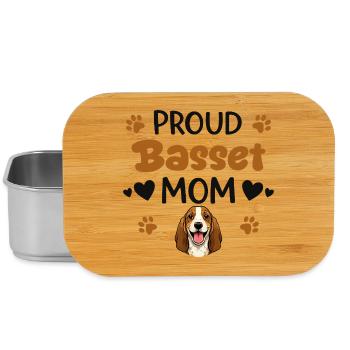 Stolze Basset Mutter, Basset Hound - Lunch Box - Silber - Vorne