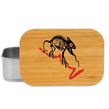 Gecko, Eidechse, Computer - Lunch Box - Silber - Vorne