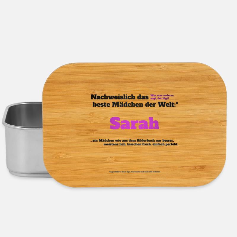 Ich bin Sarah - Sarah als Vorname - Mädchen - Lunch Box - Silber
