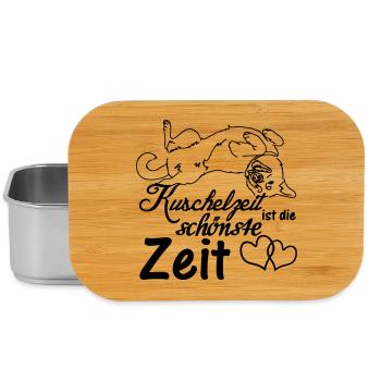 Kuschelzeit,schönste Zeit Hunde, Sprüche, Geschenk - Lunch Box - Silber - Vorne