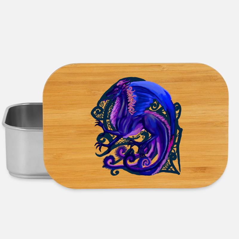 blauer Drache - Lunch Box - Silber