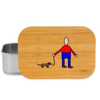 Humorous animal and human drawing - Lunch Box - silver - Front