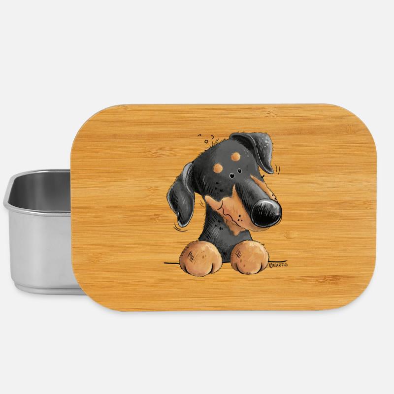 Lustiger Dobermann Oder Pinscher I Hund Comic - Lunch Box - Silber