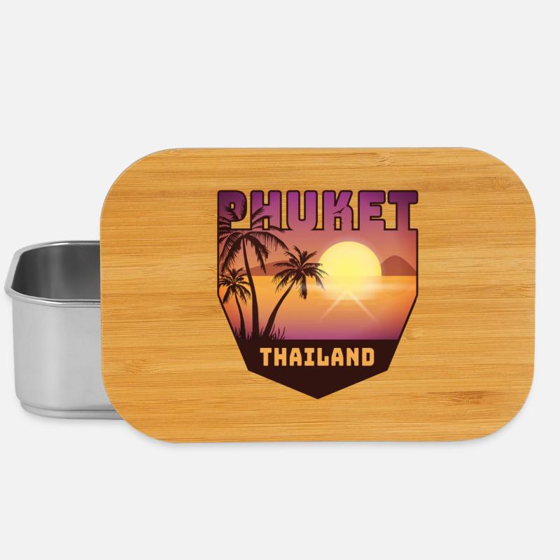 Phuket Design mit Palmen und Sonne / Geschenk - Lunch Box - Silber