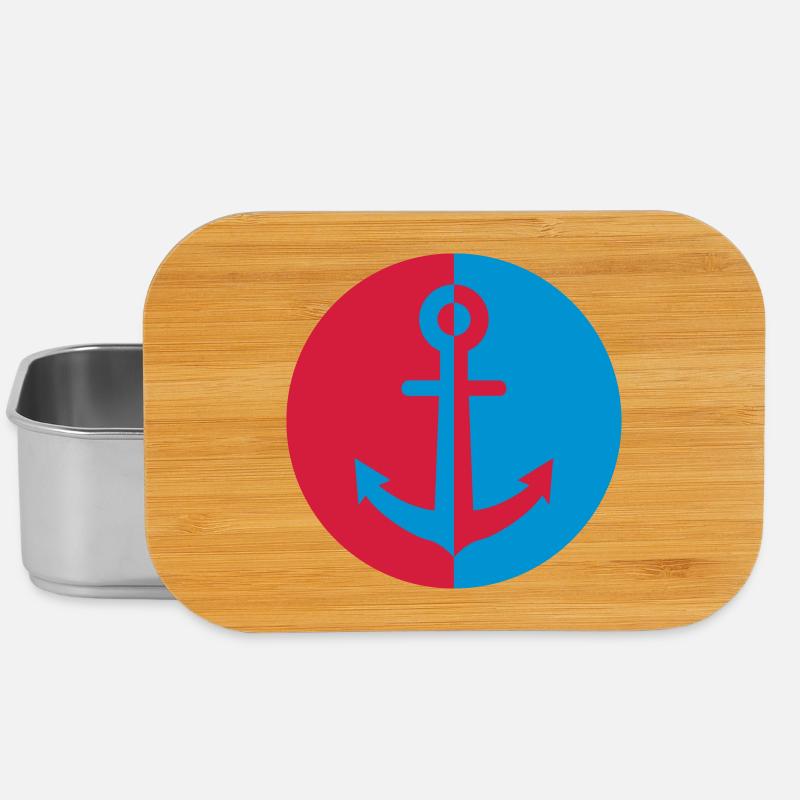 Marin / Marine / Bâteau / Ancre / Mer - Boîte à goûter - argent