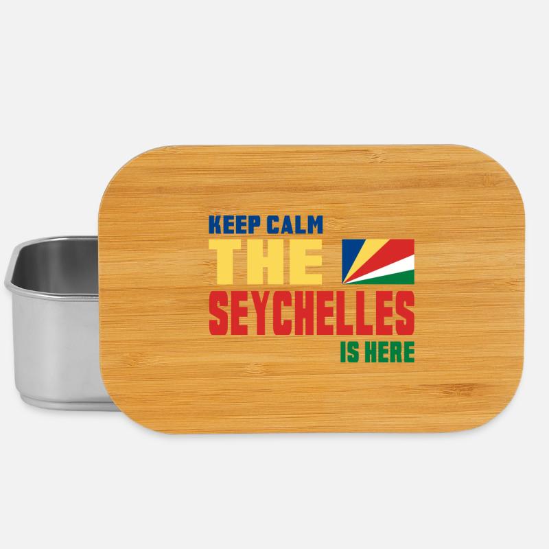 Keep Calm Seychellen Design / Geschenk Flagge - Lunch Box - Silber