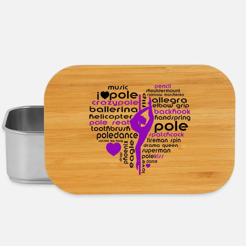 Purple Pole Dance Heart Acrobatics Art - Lunch Box - silver