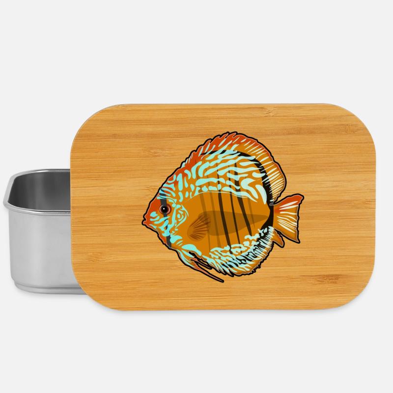 Diskusfisch Aquarium Zeichnung - Lunch Box - Silber
