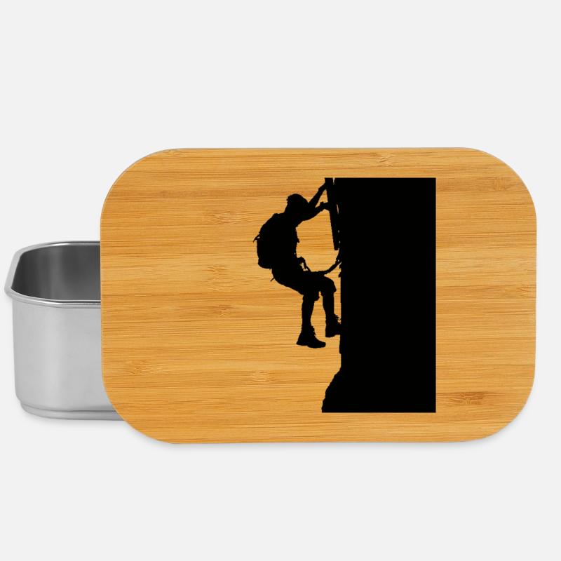 Klettersteig Geher Silhouette Schwarz - Lunch Box - Silber