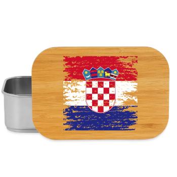Authentisches kroatisches Flaggenwappen - Lunch Box - Silber - Vorne