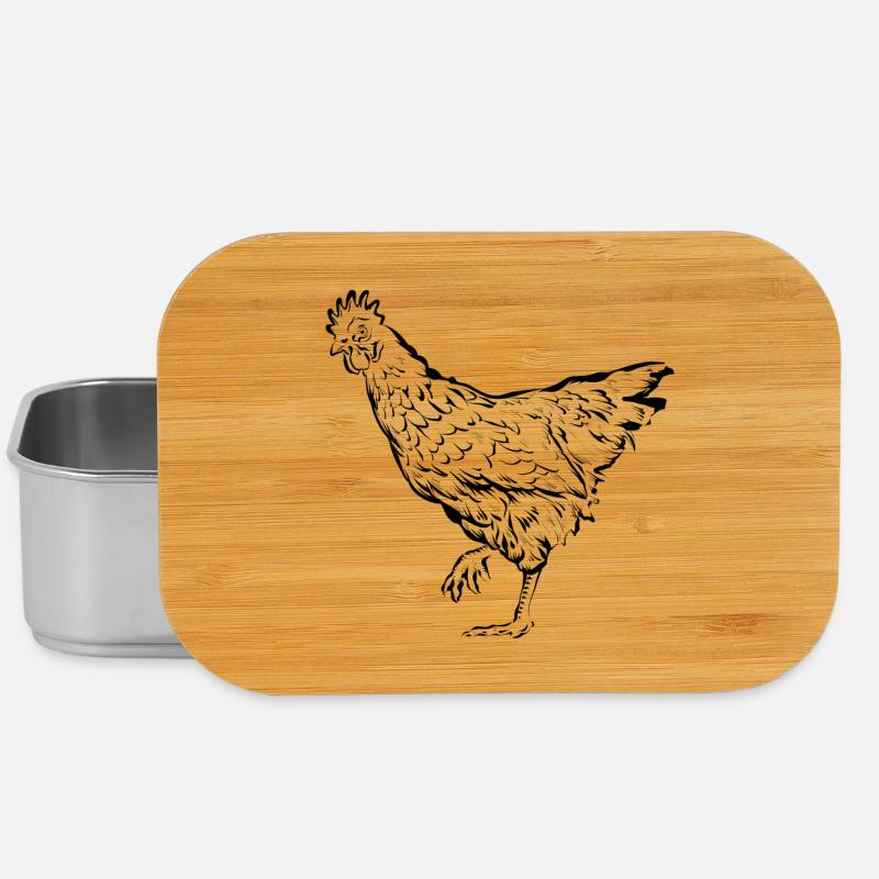 Huhn Hühner Henne - Lunch Box - Silber